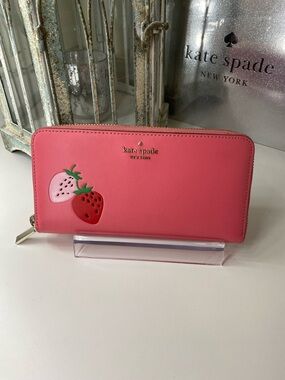 kate spade Pink Strawberry Zip-Around Wallet